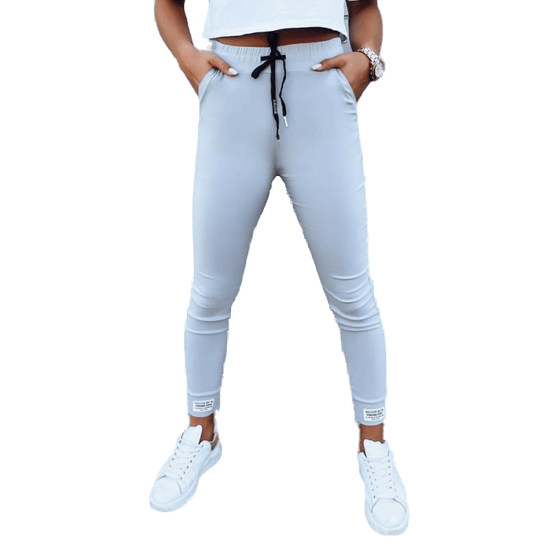 Dstreet Ženske športne hlače VELVET SKY svetlo sive barve uy1628