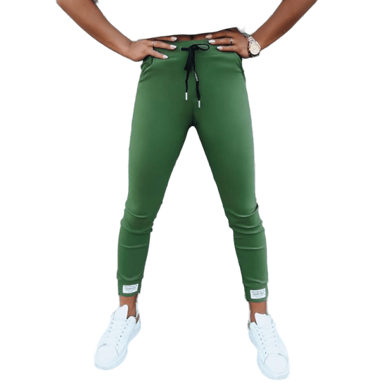 Dstreet Ženske športne hlače VELVET SKY zelena uy1630