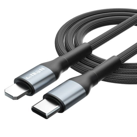 En-TRON A49L polnilni kabel, USB-C -> lightning, PD20W, črn (A49 lightning)