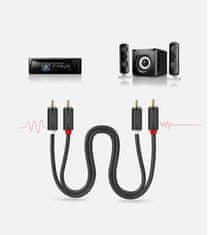 Ugreen Stereo avdio video kabel 2 RCA 2x Cinch 5 m siv