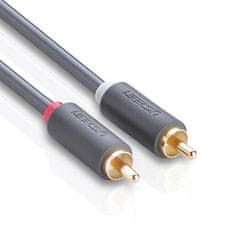 Ugreen Stereo avdio video kabel 2 RCA 2x Cinch 5 m siv