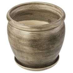 botle Cvetlični lonec temen betonski cvetlični lonec s krožničkom okrogel DxV 220 mm x 240 mm površina mat keramika moderen glamur