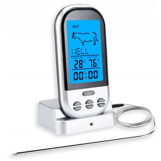 Ruhhy PRO LCD kuhinjski termometer s sondo 100cm do 250°C za meso