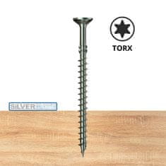 ASFIX Vijak lesni SILVERMATE | 5x120 | Torx 20 | Delni navoj | ZnB | Pak. 200kos 