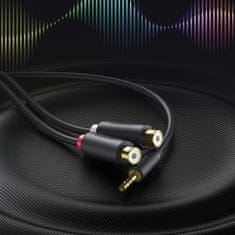 Ugreen Kabel prehodni avdio kabel 3,5 mm moški - 2x RCA ženski 0,25 m siv
