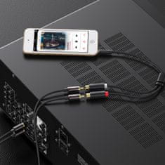 Ugreen Kabel prehodni avdio kabel 3,5 mm moški - 2x RCA ženski 0,25 m siv