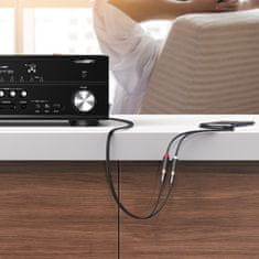 Ugreen Kabel prehodni avdio kabel 3,5 mm moški - 2x RCA ženski 0,25 m siv