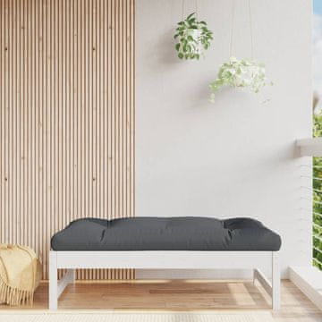 Vidaxl vidaXL Vrtni stolček za noge bel 120x80 cm masiven borov les