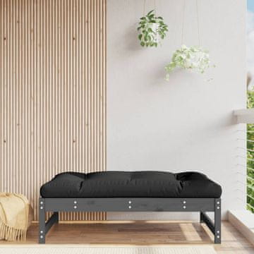 Vidaxl vidaXL Vrtni stolček za noge siv 120x80 cm masiven borov les