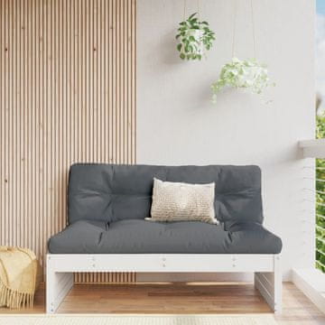 Vidaxl vidaXL Sredinski sedež bel 120x80 cm masiven borov les