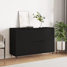 Vidaxl Komoda črna 101,5x35x70 cm inženirski les