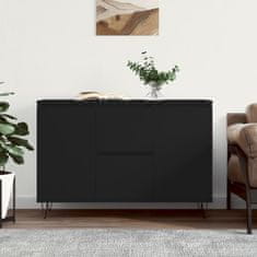 Vidaxl Komoda črna 101,5x35x70 cm inženirski les