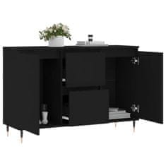 Vidaxl Komoda črna 101,5x35x70 cm inženirski les