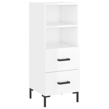 Vidaxl Komoda visok sijaj bela 34,5x34x90 cm inženirski les