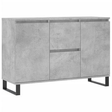 Vidaxl Komoda betonsko siva 101,5x35x70 cm inženirski les