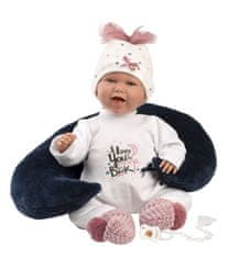 Llorens 74050 NEW BORN - realistična lutka dojenčka z zvoki in mehkim tekstilnim telesom - 42 cm