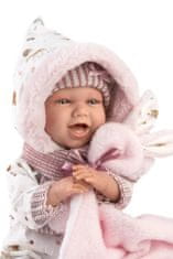 Llorens 74030 NEW BORN - realistična lutka dojenčka z zvoki in mehkim tekstilnim telesom - 42 cm