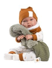 Llorens 84465 NEW BORN - realistična lutka dojenčka z zvoki in mehkim tekstilnim telesom - 44 cm