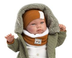 Llorens 84465 NEW BORN - realistična lutka dojenčka z zvoki in mehkim tekstilnim telesom - 44 cm