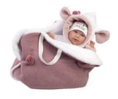 Llorens 74048 NEW BORN - realistična lutka dojenčka z zvoki in mehkim tekstilnim telesom - 42 cm