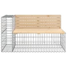 Greatstore Vrtna gabionska klop 347x71x65,5 cm trdna borovina