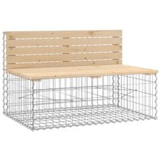 Greatstore Vrtna gabionska klop 347x71x65,5 cm trdna borovina