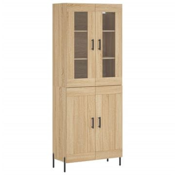 Vidaxl Visoka komoda sonoma hrast 69,5x34x180 cm inženirski les