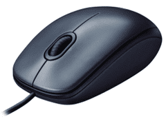 Logitech M100 miška, žična, optična, črna (910-006652)