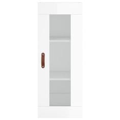 Vidaxl Visoka omara visok sijaj bela 34,5x34x180 cm inženirski les