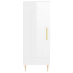 Vidaxl Visoka omara visok sijaj bela 34,5x34x180 cm inženirski les