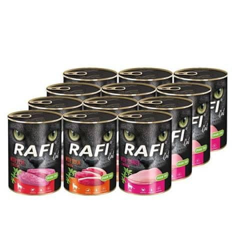 RAFI Mokra hrana za odrasle mačke Rafi Cat mix 12 x 400 g