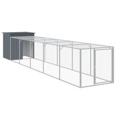 Vidaxl Kokošnjak z izhodom antraciten 110x609x110 cm pocinkano jeklo
