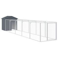 Vidaxl Pasja uta s streho antracitna 117x609x123 cm pocinkano jeklo