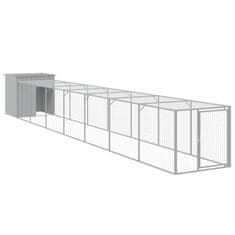Vidaxl Kokošnjak z izhodom svetlo siv 110x813x110 cm pocinkano jeklo