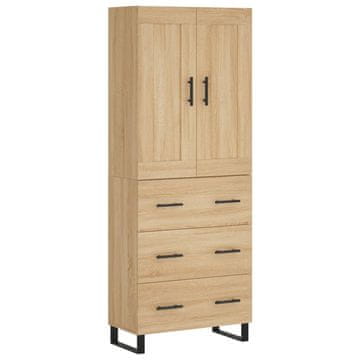 Vidaxl Visoka komoda sonoma hrast 69,5x34x180 cm inženirski les