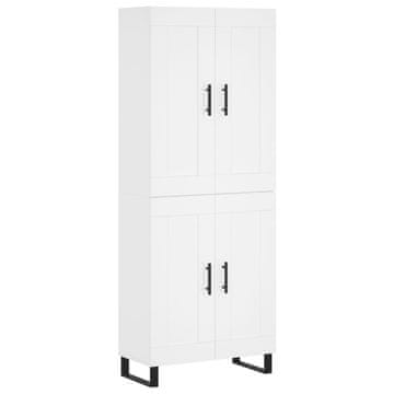 Vidaxl Visoka omara bela 69,5x34x180 cm inženirski les