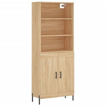Vidaxl Visoka komoda sonoma hrast 69,5x34x180 cm inženirski les