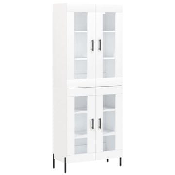 Vidaxl Visoka omara bela 69,5x34x180 cm inženirski les