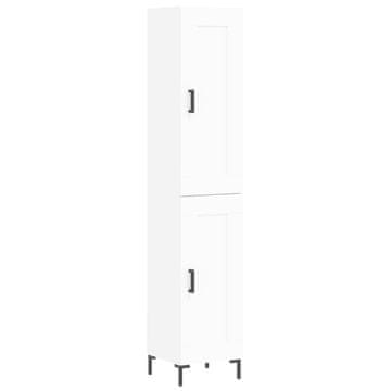 Vidaxl Visoka omara bela 34,5x34x180 cm inženirski les