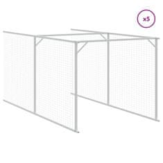 Vidaxl Pasja uta s streho svetlo siva 117x1221x123 cm pocinkano jeklo