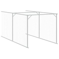 Vidaxl Pasja uta z izhodom antracitna 110x405x110 cm pocinkano jeklo