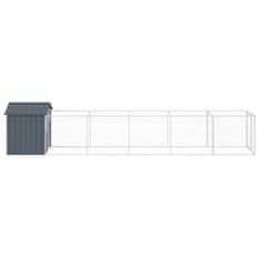 Vidaxl Pasja uta s streho antracitna 117x609x123 cm pocinkano jeklo