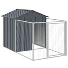 Vidaxl Pasja uta s streho antracitna 117x609x123 cm pocinkano jeklo