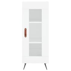 Vidaxl Visoka omara visok sijaj bela 34,5x34x180 cm inženirski les