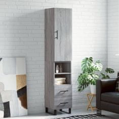 Vidaxl Visoka omara siva sonoma 34,5x34x180 cm inženirski les