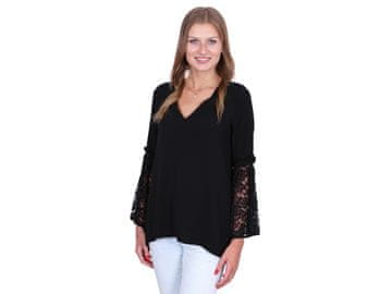 sarcia.eu John Zack Elegantna črna bluza, čipkasti rokavi