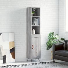 Vidaxl Visoka omara siva sonoma 34,5x34x180 cm inženirski les