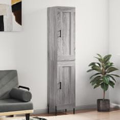 Vidaxl Visoka omara siva sonoma 34,5x34x180 cm inženirski les