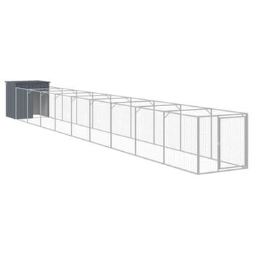 Vidaxl Pasja uta z izhodom antracitna 110x1017x110 cm pocinkano jeklo