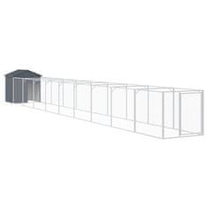 Vidaxl Pasja uta s streho antracitna 117x1017x123 cm pocinkano jeklo